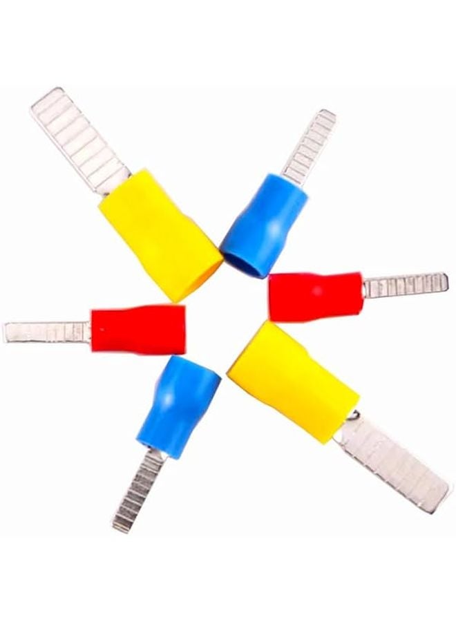 موصلات طرفية ذات شفرة معزولة من PVC الأزرق AWG22 10 إبرة مسطحة كماشة نحاس نقي 100 قطعة - Image 2